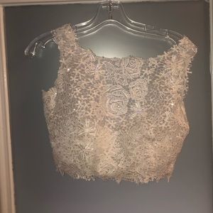 two piece white homecoming dress